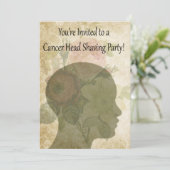 Uitnodigingen, Kankerondersteuning Hoofd Scheerpar Kaart (Staand voorkant)