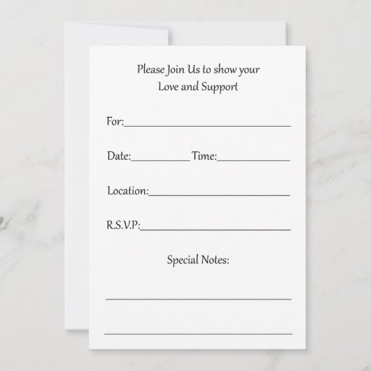 Uitnodigingen, Kankerondersteuning Hoofd Scheerpar Kaart (Achterkant)