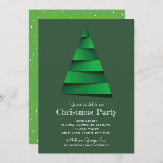 Uitnodigingen kerstboomfeestdagen (Voorkant / Achterkant)