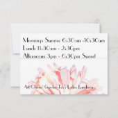 Uitnodigingen Kunstlessen Dames Lunch Garden Thee (Achterkant)