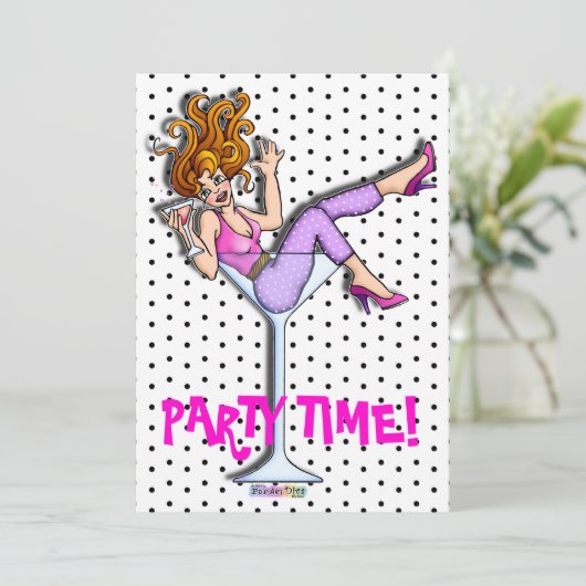 Uitnodigingen - Meisje in Martini, Lil' Red (Staand voorkant)