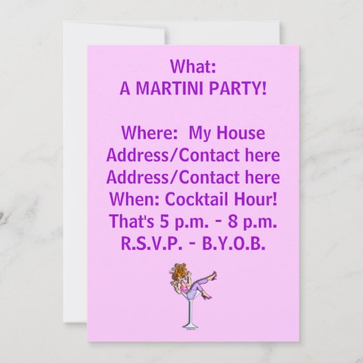 Uitnodigingen - Meisje in Martini, Lil' Red (Achterkant)