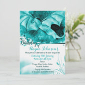 Uitnodigingen met Blauwe Kleuruitbarsting Draak (Staand voorkant)