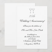 Uitnodigingen met "Champagne Glazen" (Voorkant / Achterkant)