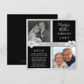 Uitnodigingen met foto en harten voor 25-jarig huw (Voorkant / Achterkant)