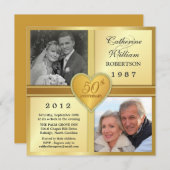 Uitnodigingen met foto voor 50e verjaardag met gla (Voorkant / Achterkant)