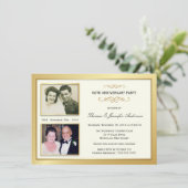 Uitnodigingen met foto's uit het verleden en heden (Staand voorkant)