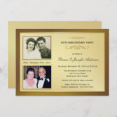 Uitnodigingen met foto's uit het verleden en heden (Voorkant / Achterkant)