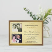 Uitnodigingen met foto's uit het verleden en heden (Staand voorkant)