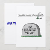 uitnodigingen met grafsteenstijl (Voorkant / Achterkant)