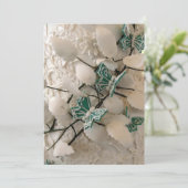 Uitnodigingen met groene vlinders (Staand voorkant)