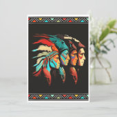 Uitnodigingen met Native American Paarden (Staand voorkant)