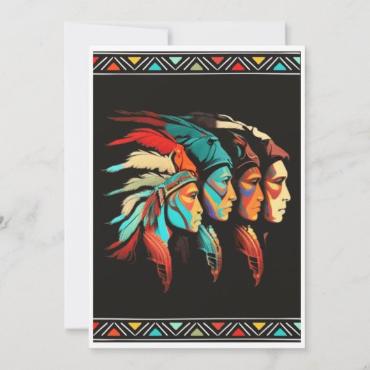 Uitnodigingen met Native American Paarden (Achterkant)