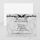 Uitnodigingen met Prikkeldraad Gevleugelde Schedel (Voorkant / Achterkant)