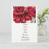 Uitnodigingen met rode rozen (Staand voorkant)