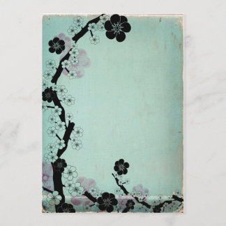 Uitnodigingen met vintage kersenbloesemmotief