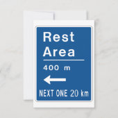Uitnodigingen met wegwijsbord rustplaats (Voorkant)