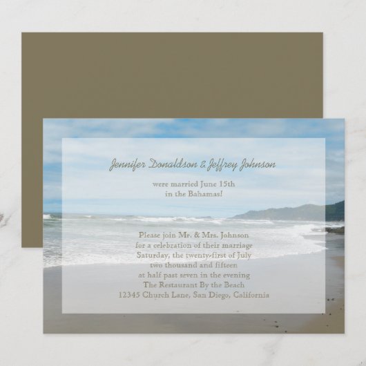 Uitnodigingen na de bruiloftsreceptie (Voorkant / Achterkant)