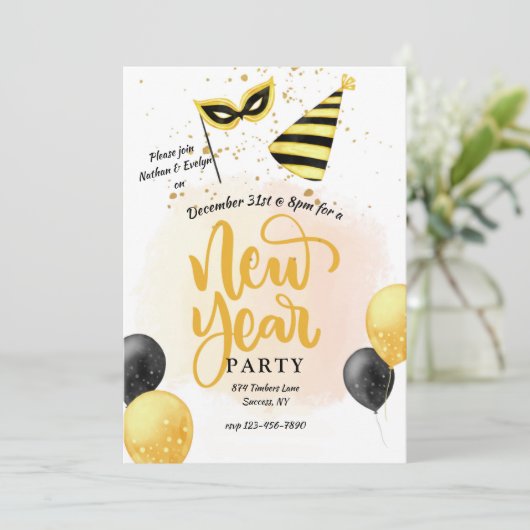 Uitnodigingen nieuwjaarsfeest (Staand voorkant)