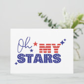 Uitnodigingen Oh mijn sterren en strepen. Onafhank (Staand voorkant)