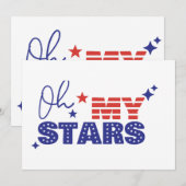 Uitnodigingen Oh mijn sterren en strepen. Onafhank (Voorkant / Achterkant)