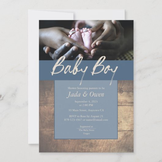 Uitnodigingen om baby's te douchen (Voorkant)