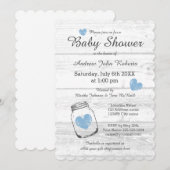 Uitnodigingen om te douchen naar een bijtende hout (Voorkant / Achterkant)