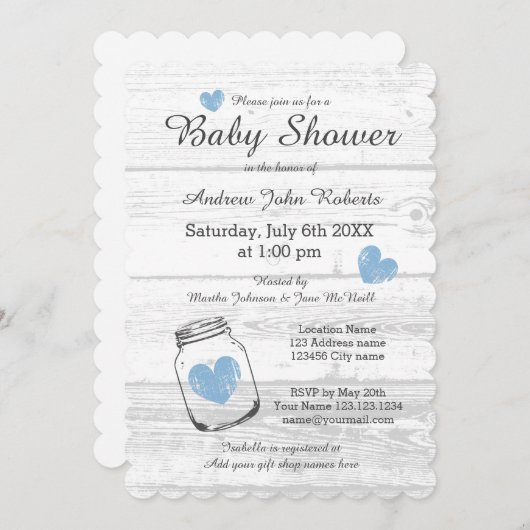 Uitnodigingen om te douchen naar een bijtende hout (Voorkant / Achterkant)