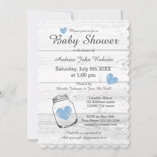 Uitnodigingen om te douchen naar een bijtende hout (Voorkant)