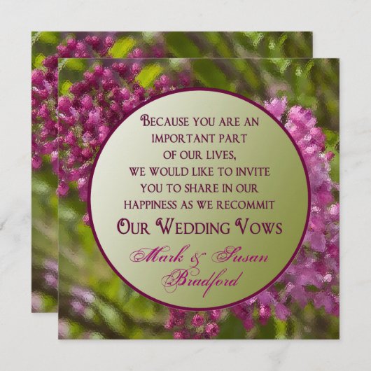 Uitnodigingen om weduwen te vernieuwen - Lilacs/gl (Voorkant / Achterkant)