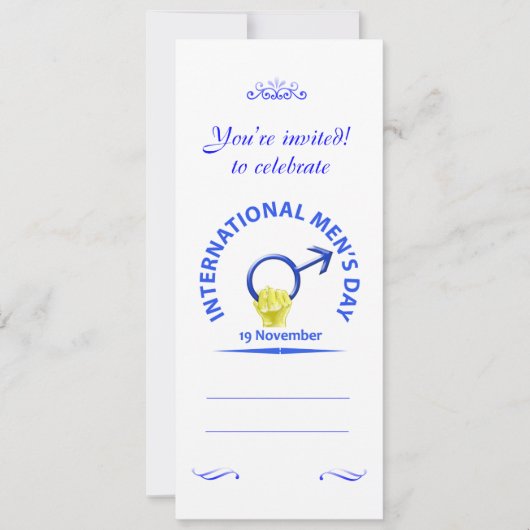 Uitnodigingen op de dag van mannen (Voorkant)