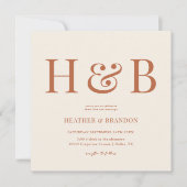 Uitnodigingen op het Desert Monogram Wedding Squar (Voorkant)