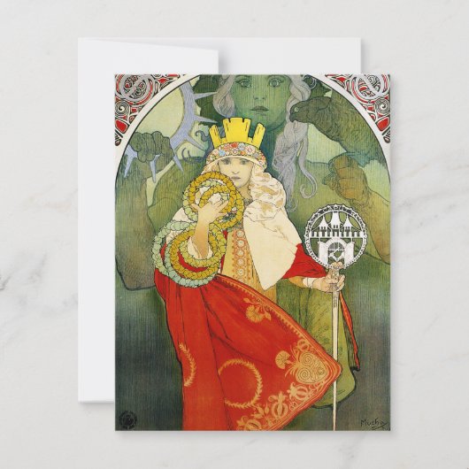 Uitnodigingen op het festival van Alphonse Mucha S (Voorkant)