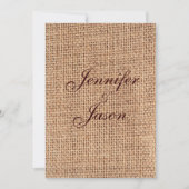 Uitnodigingen op het Rustic Country Printed Burlap (Voorkant)