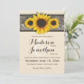 Uitnodigingen op het Rustic Country Sunflower Wedd (Staand voorkant)