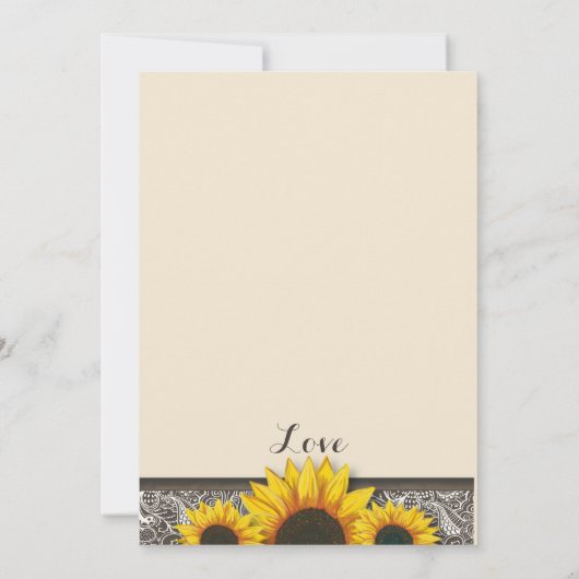 Uitnodigingen op het Rustic Country Sunflower Wedd (Achterkant)