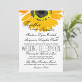 Uitnodigingen op het Rustic Country Sunflower Wedd (Staand voorkant)