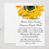 Uitnodigingen op het Rustic Country Sunflower Wedd (Voorkant / Achterkant)