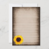 Uitnodigingen op het Rustic Country Sunflower Wedd (Achterkant)