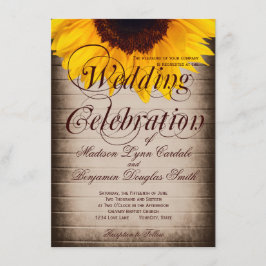 Uitnodigingen op het Rustic Country Sunflower Wedd