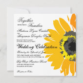 Uitnodigingen op het Rustic Country Sunflower Wedd (Voorkant)