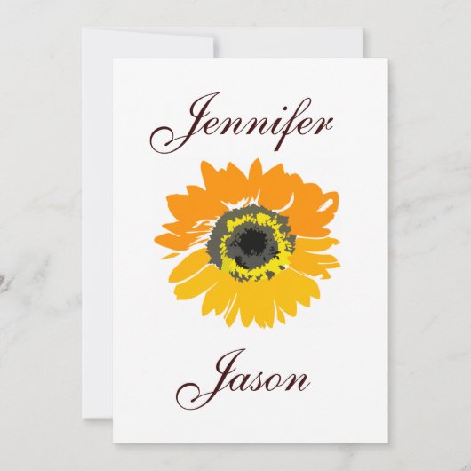 Uitnodigingen op het Rustic Country Sunflower Wedd (Voorkant)