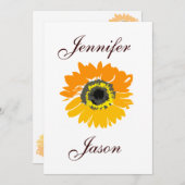 Uitnodigingen op het Rustic Country Sunflower Wedd (Voorkant / Achterkant)