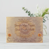 Uitnodigingen op het Rustic Country Sunflower Wedd (Staand voorkant)