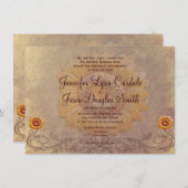 Uitnodigingen op het Rustic Country Sunflower Wedd (Voorkant / Achterkant)