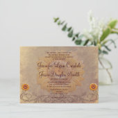 Uitnodigingen op het Rustic Country Sunflower Wedd (Staand voorkant)