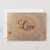 Uitnodigingen op het Rustic Country Sunflower Wedd (Achterkant)