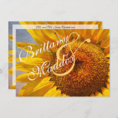 Uitnodigingen op het Rustic Country Sunflower Wedd (Voorkant / Achterkant)