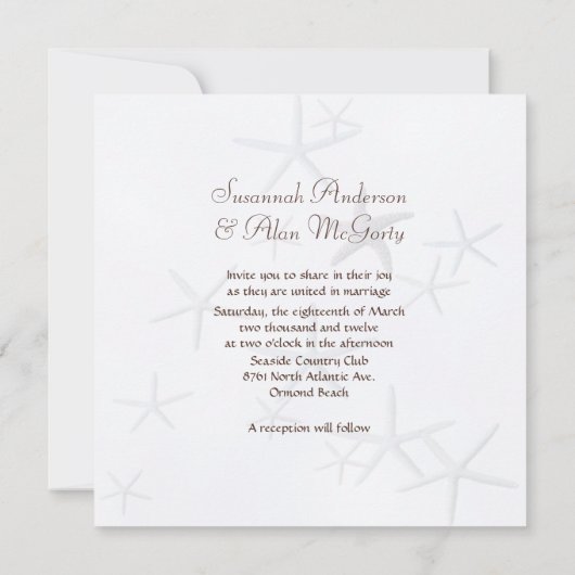 Uitnodigingen op het strand van de sterren van de (Achterkant)