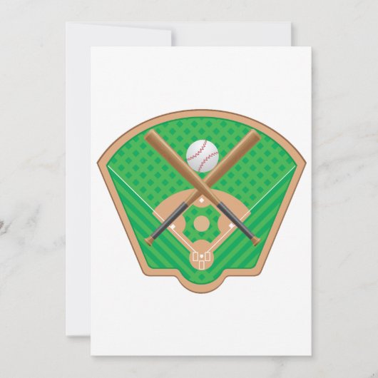 Uitnodigingen op het veld Baseball (Voorkant)